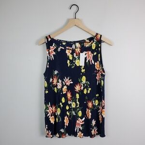 Ann Taylor Factory Navy Pleated Sleeveless Top BNWT Small
